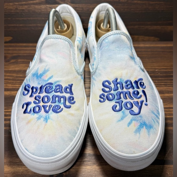 Vans Slip On Spread Some Joy Womens Size 11 Shoes Tie Dye Skate Sneakers - Picture 3 of 7